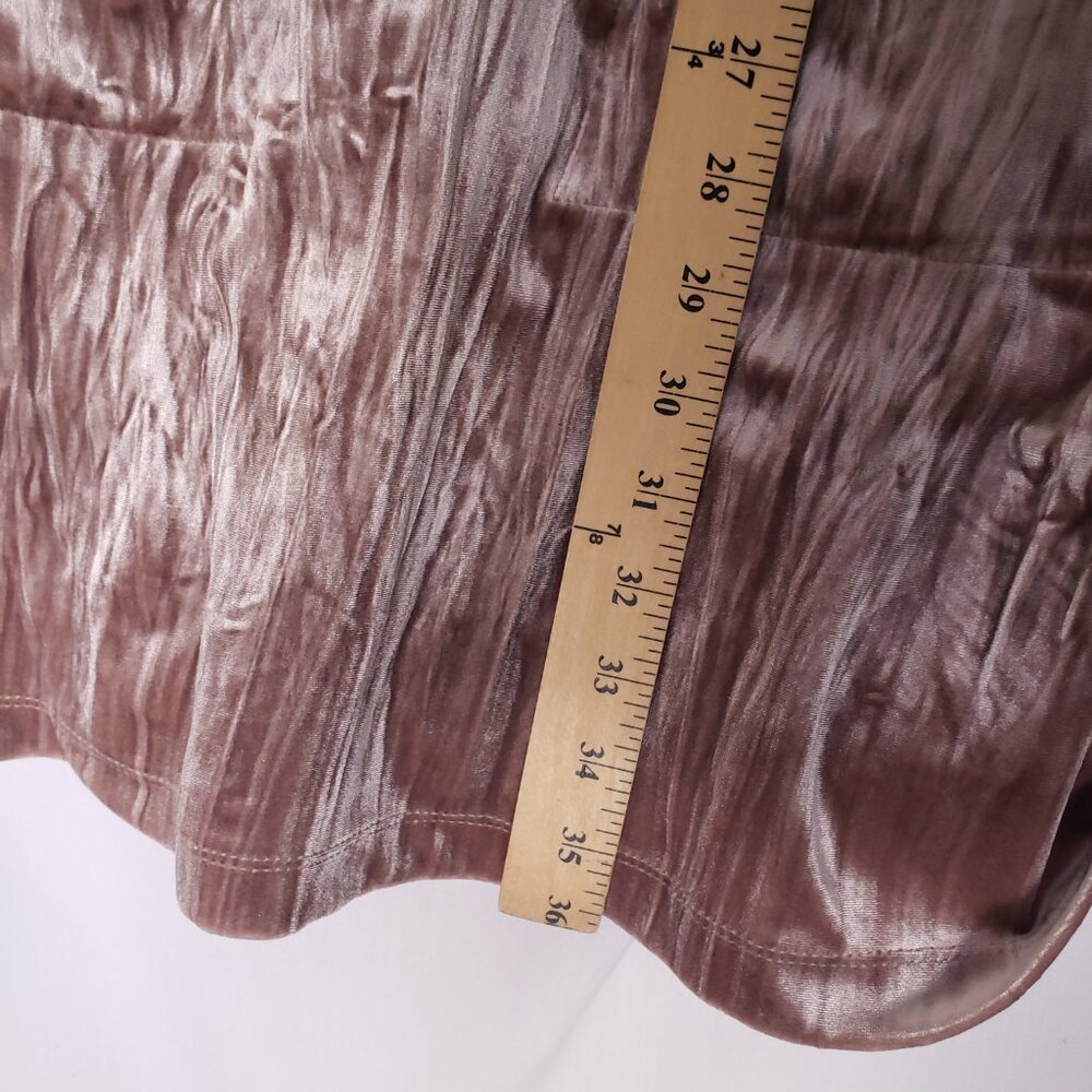 Spirit Of Grace Dusty Rose Shiny Velvet Short Sleeve Thick Sleepwear Dress S - Picture 6 of 12